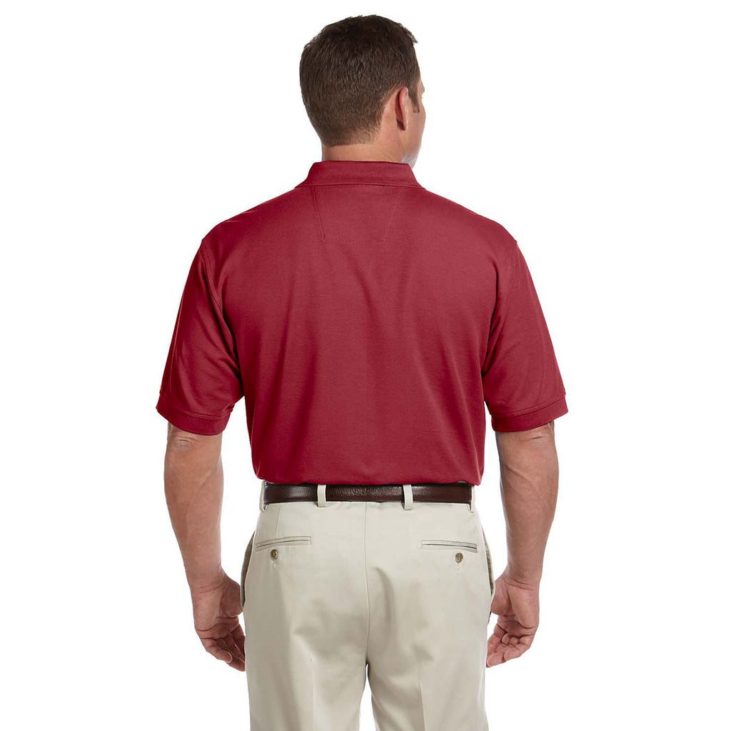 Devon & Jones Men's Burgundy Pima Pique Short-Sleeve Polo