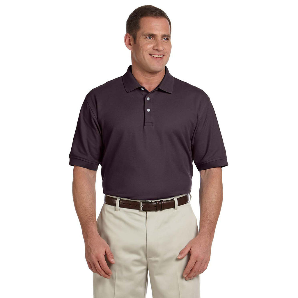 Devon & Jones Men's Espresso Pima Pique Short-Sleeve Polo