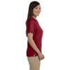 Devon & Jones Women's Burgundy Pima Pique Short-Sleeve Y-Collar Polo