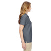 Devon & Jones Women's Graphite Pima Pique Short-Sleeve Y-Collar Polo