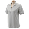 Devon & Jones Women's Grey Heather Pima Pique Short-Sleeve Y-Collar Polo