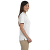 Devon & Jones Women's White Pima Pique Short-Sleeve Y-Collar Polo