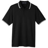 Devon & Jones Men's Black/White CrownLux Performance Plaited Tipped Polo