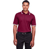 Devon & Jones Men's Burgundy/White CrownLux Performance Plaited Tipped Polo