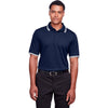 Devon & Jones Men's Navy/White CrownLux Performance Plaited Tipped Polo