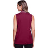 Devon & Jones Women's Burgundy/White CrownLux Performance Plaited Tipped Sleeveless Polo