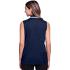 Devon & Jones Women's Navy/White CrownLux Performance Plaited Tipped Sleeveless Polo