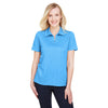 Devon & Jones Women's Ocean Blue Heather CrownLux Performance Address Melange Polo