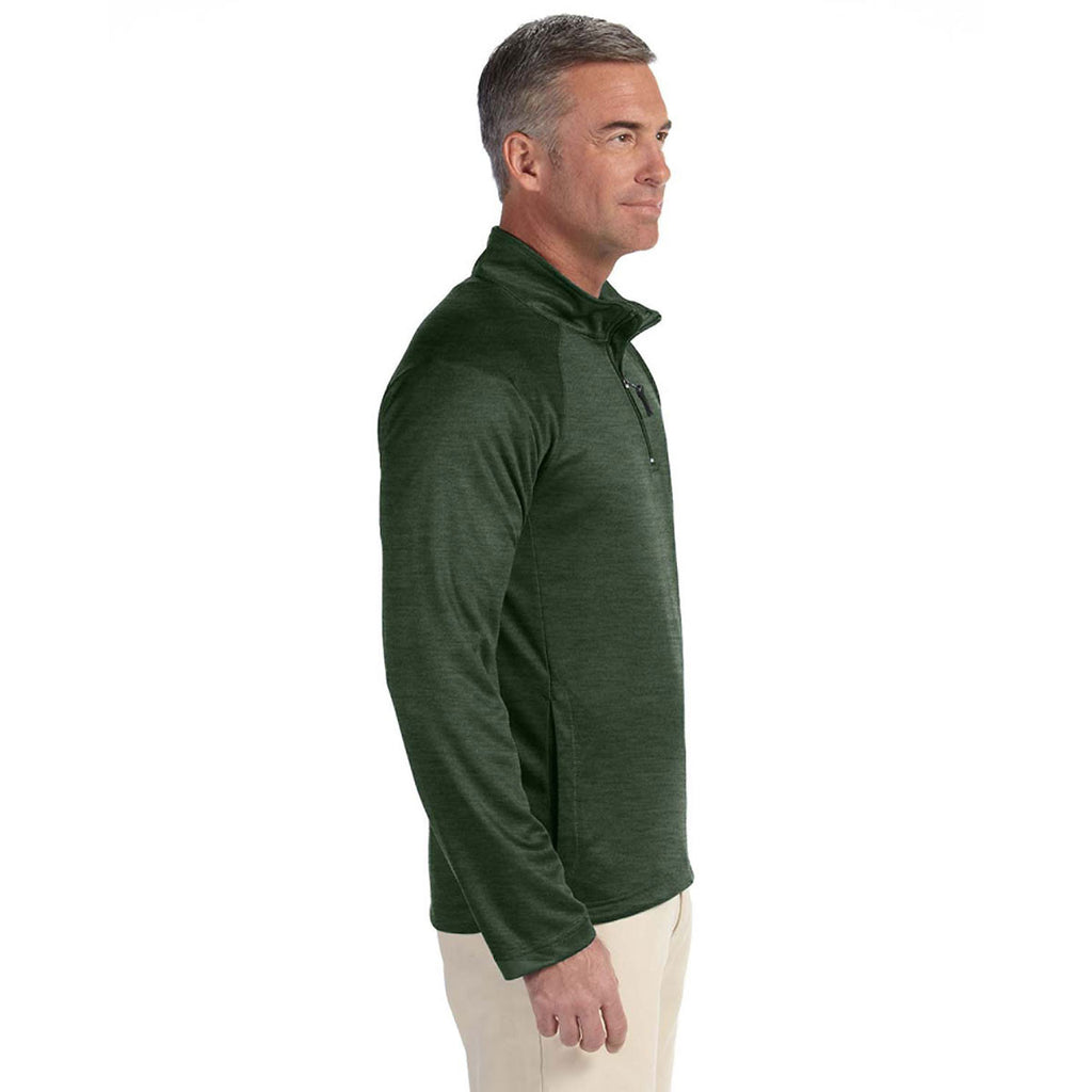 Devon & Jones Men's Forest Heather Stretch Tech-Shell Compass Quarter-Zip