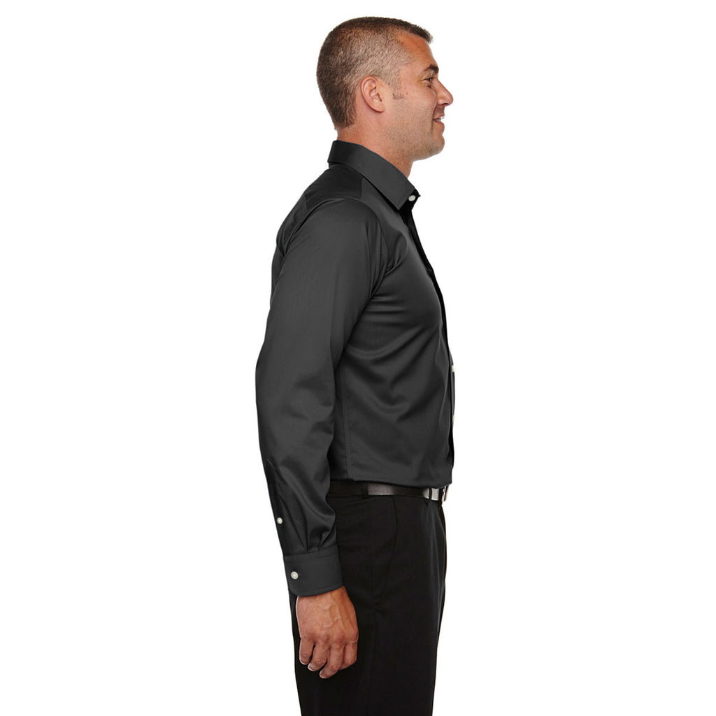 Devon & Jones Men's Black Crown Collection Solid Stretch Twill