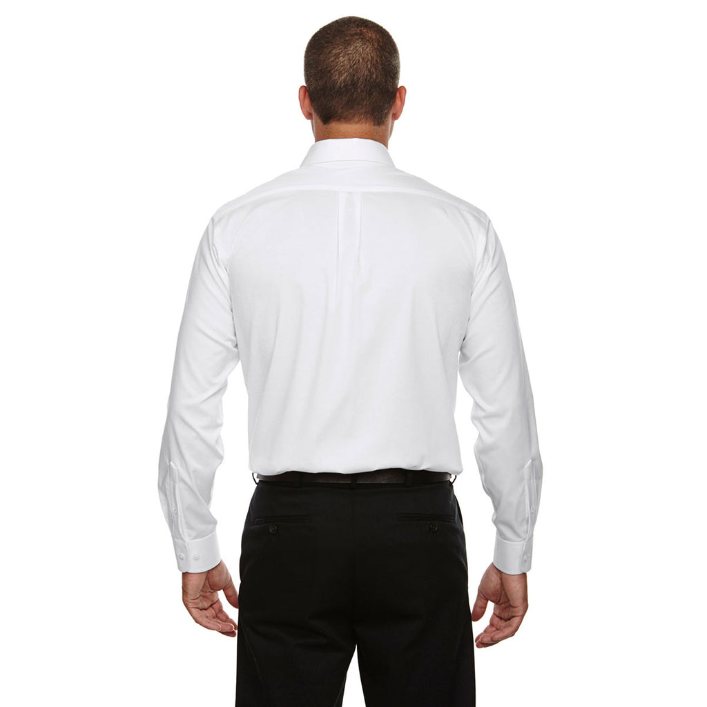 Devon & Jones Men's White Crown Collection Solid Stretch Twill