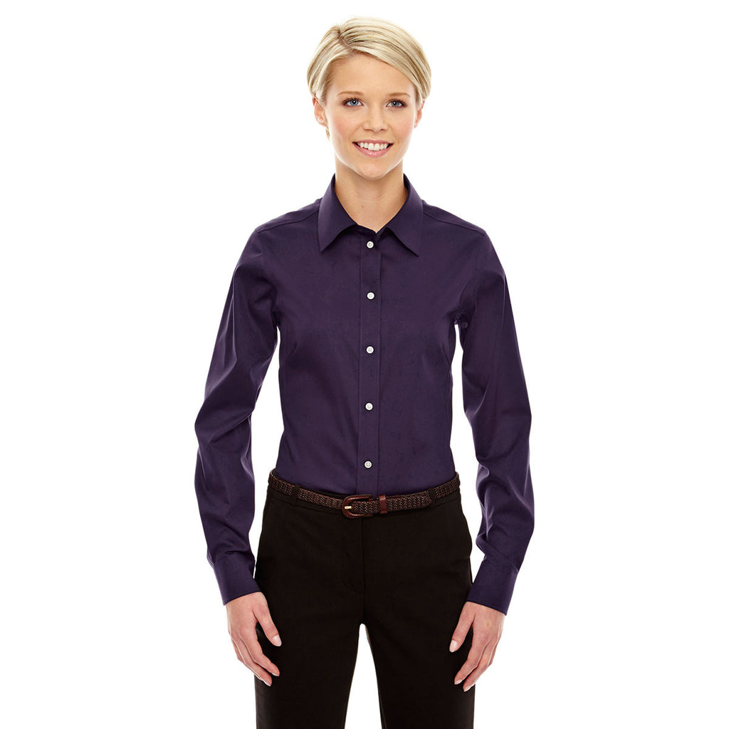 Devon & Jones Women's Deep Purple Crown Collection Solid Stretch Twill