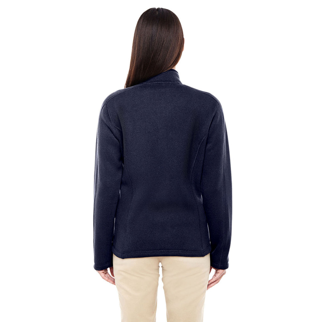 Devon & Jones Women's Navy Bristol Full-Zip Sweater Fleece Jacket