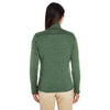 Devon & Jones Women's Forest/Forest Heather Newbury Colorblock Melange Fleece Full-zip