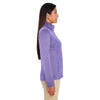 Devon & Jones Women's Grape/Grape Heather Newbury Colorblock Melange Fleece Full-zip