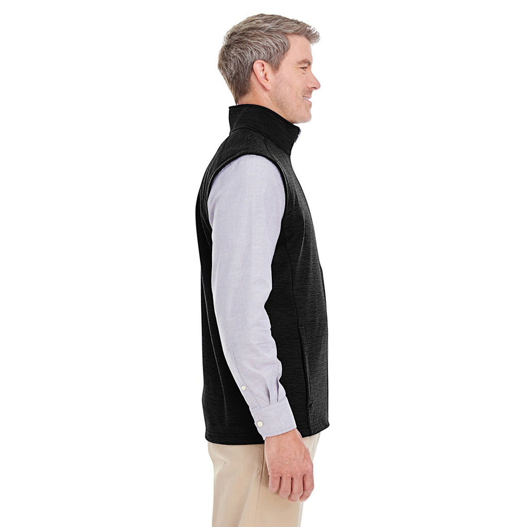 Devon & Jones Men's Black Heather Newbury Melange Fleece Vest