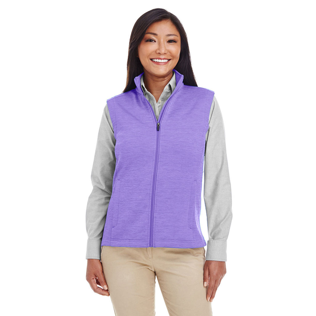 Devon & Jones Women's Grape Heather Newbury Melange Fleece Vest