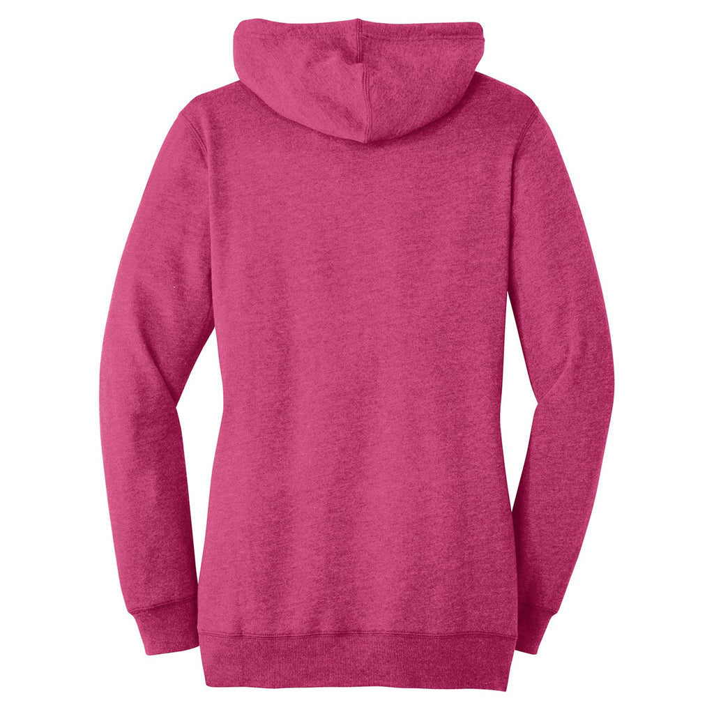 District Women's Heathered Pink Azalea Lightweight Fleece Hoodie