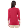 Devon & Jones Women's Red Perfect Fit Bracelet Length V-Neck Top