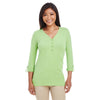 Devon & Jones Women's Lime Perfect Fit Y-Placket Convertible Sleeve Knit Top