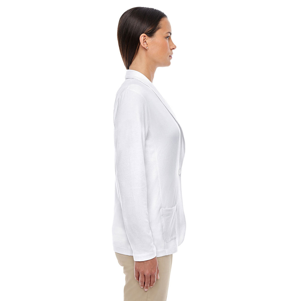 Devon & Jones Women's White Perfect Fit Shawl Collar Cardigan