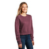 District Women's Heathered Loganberry Perfect Weight Fleece Cropped Crew