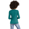 District Women's Heathered Teal Perfect Tri Long Sleeve V-Neck Tee