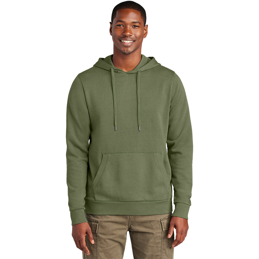 District Men's Olive Drab Green Wash Fleece Hoodie