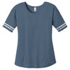 District Women's Heathered True Navy/White Scorecard Tee