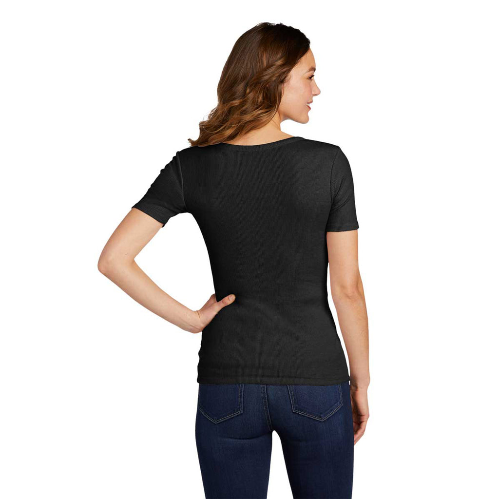 District Women's Black V.I.T. Rib Scoop Neck Tee