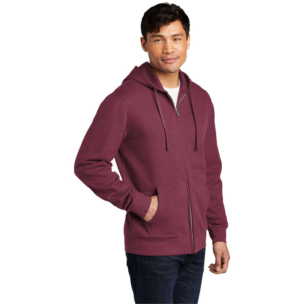 District Men's Plum V.I.T. Fleece Full-Zip Hoodie