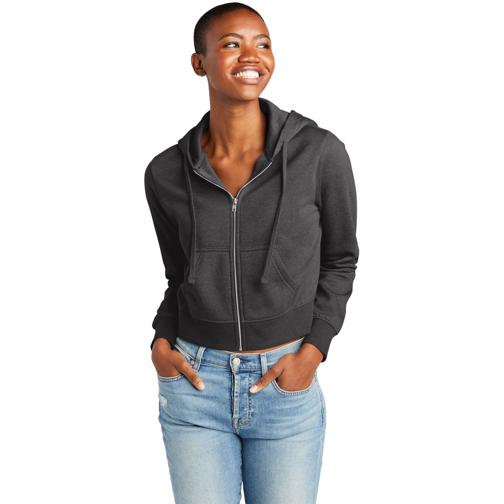 District Women's Heathered Charcoal V.I.T. Fleece Full Zip