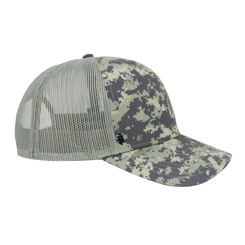 Zusa Digitized Camo Print/Military Green Open Road Trucker Cap