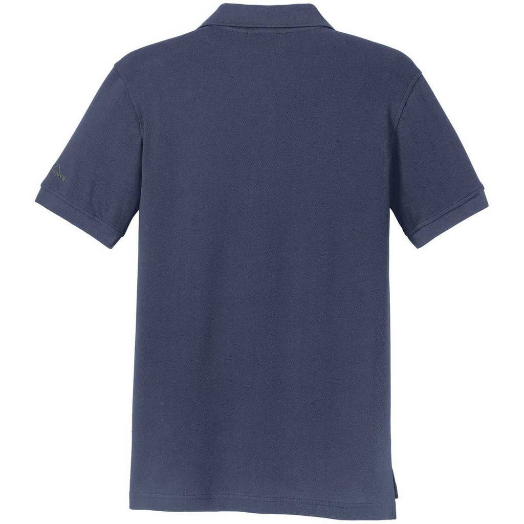 Eddie Bauer Men's River Blue Cotton Pique Polo