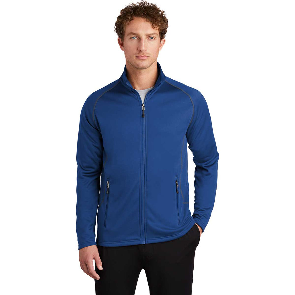 Eddie Bauer Men's Cobalt Blue Smooth Fleece Base Layer Full-Zip