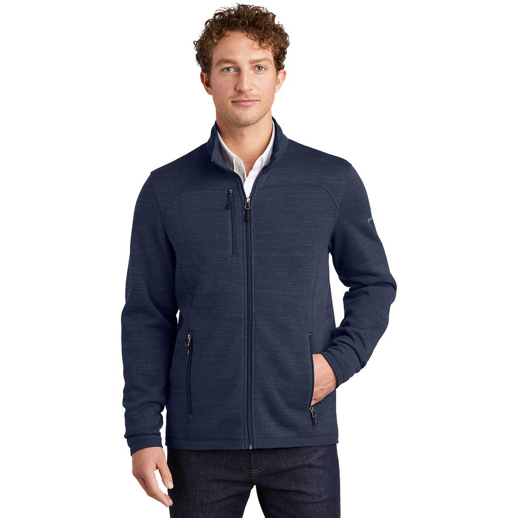 Eddie Bauer Men's River Blue Heather Sweater Fleece Full Zip