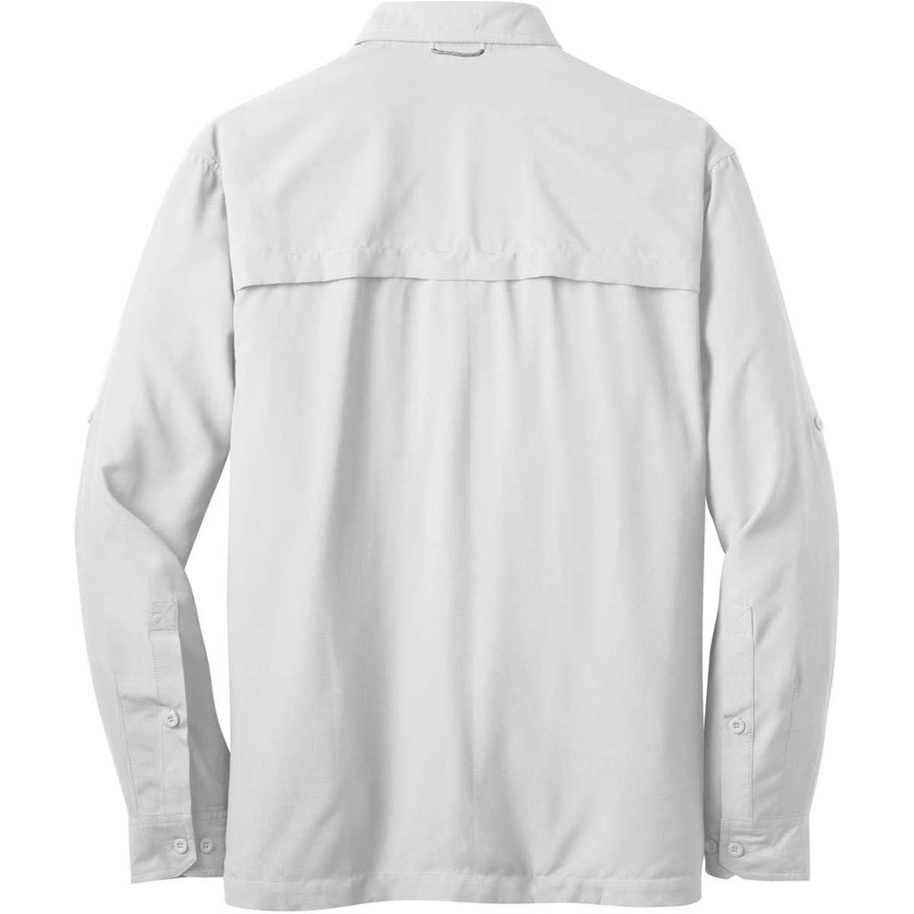 Eddie Bauer Men's White L/S Performance Fishing Shirt