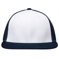 Pacific Headwear White/Navy/Navy Premium M2 Performance Trucker FlexFit Cap