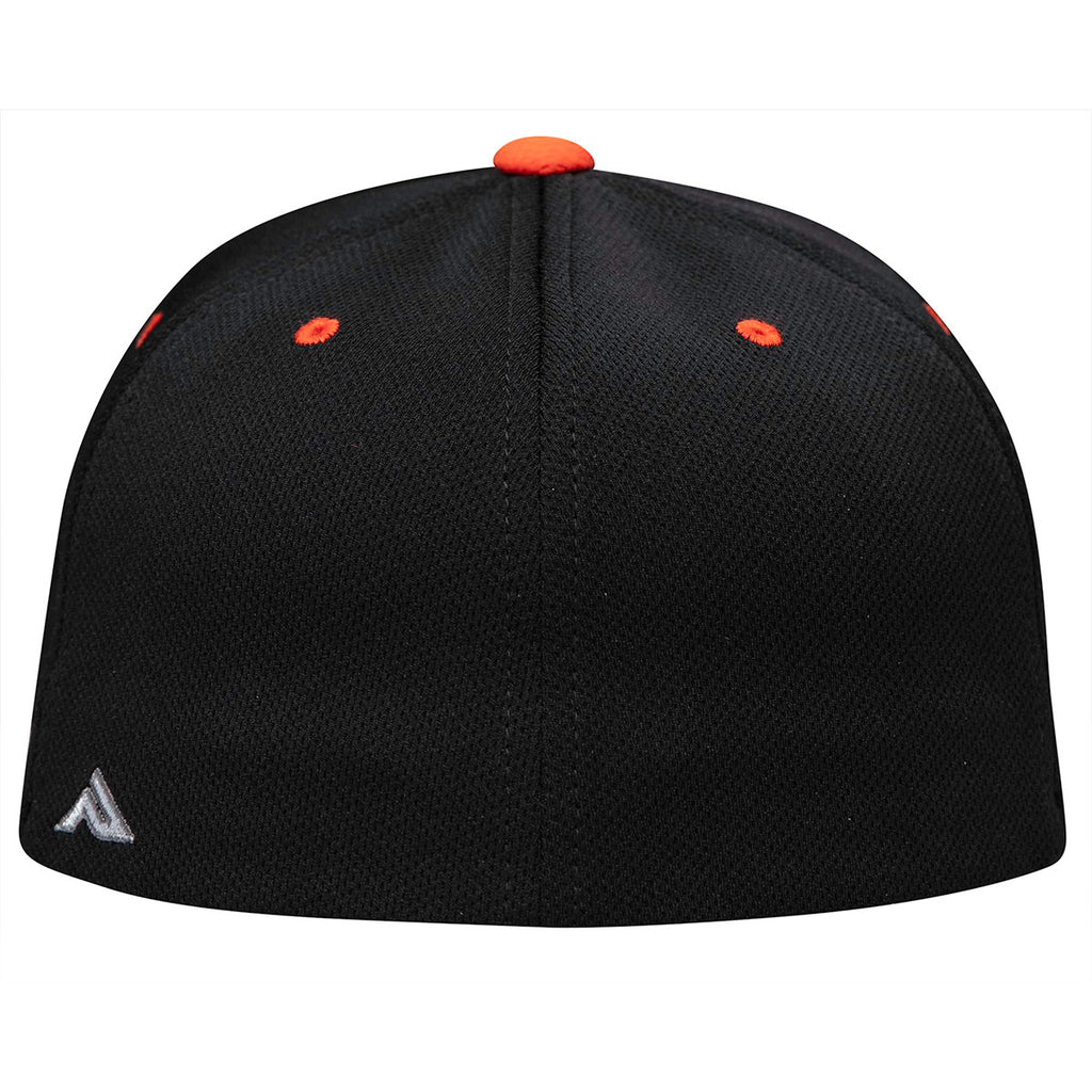 Pacific Headwear Black/Orange Premium P-Tec FlexFit Cap