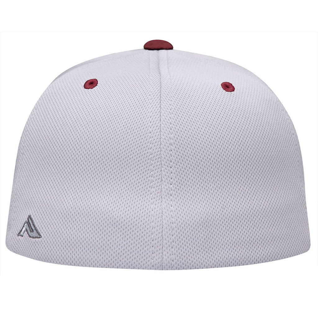 Pacific Headwear Silver/Maroon Premium P-Tec FlexFit Cap