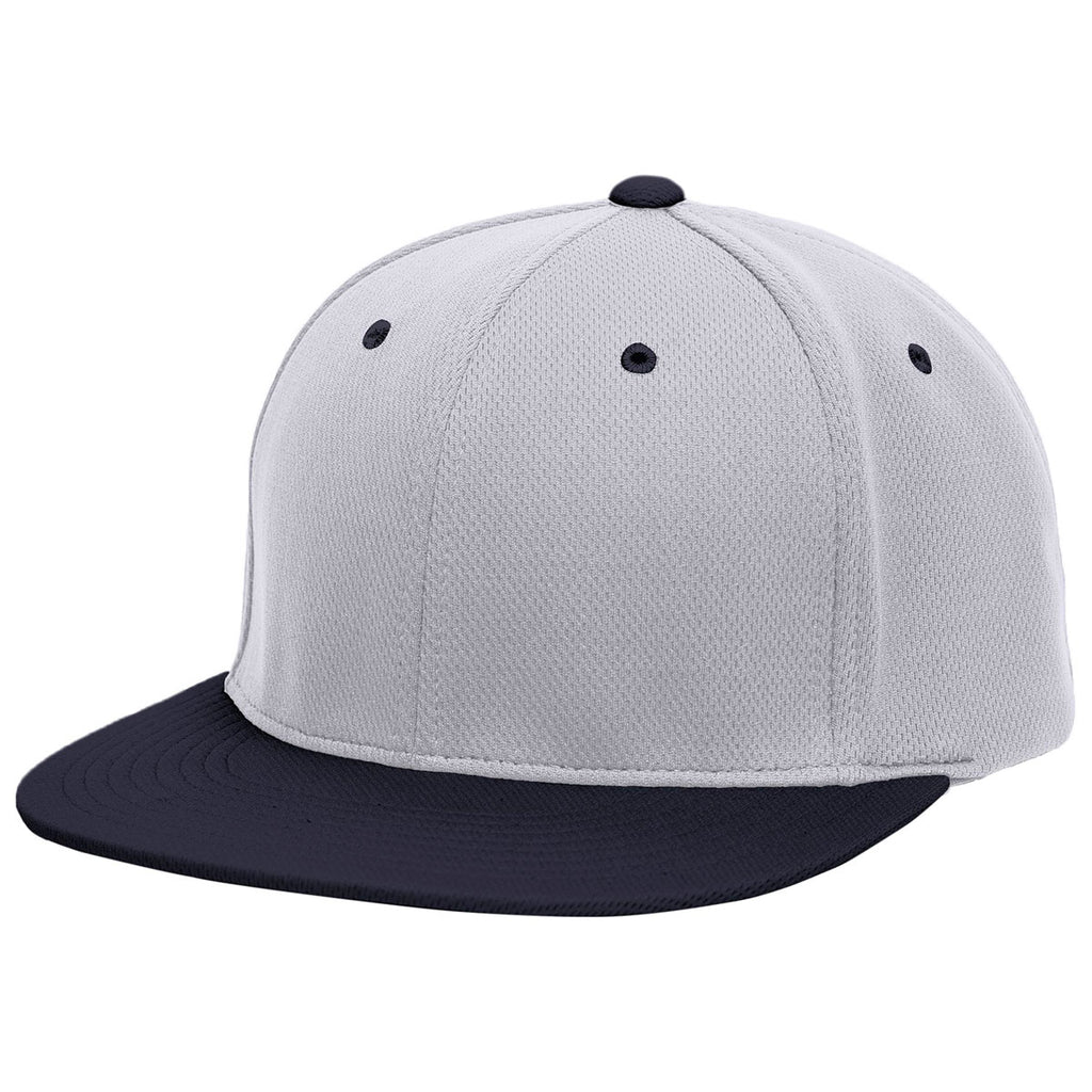 Pacific Headwear Silver/Navy Premium P-Tec FlexFit Cap