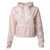 Independent Trading Co. Women's Blush/White Zipper Lightweight Pullover Crop Windbreaker