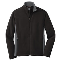 Port Authority Men's Black/Battleship Grey Colorblock Value Fleece Jacket