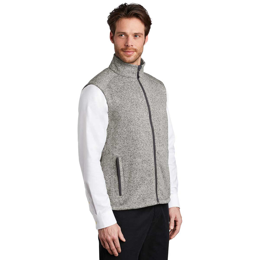 Port Authority Men's Grey Heather Sweater Fleece Vest