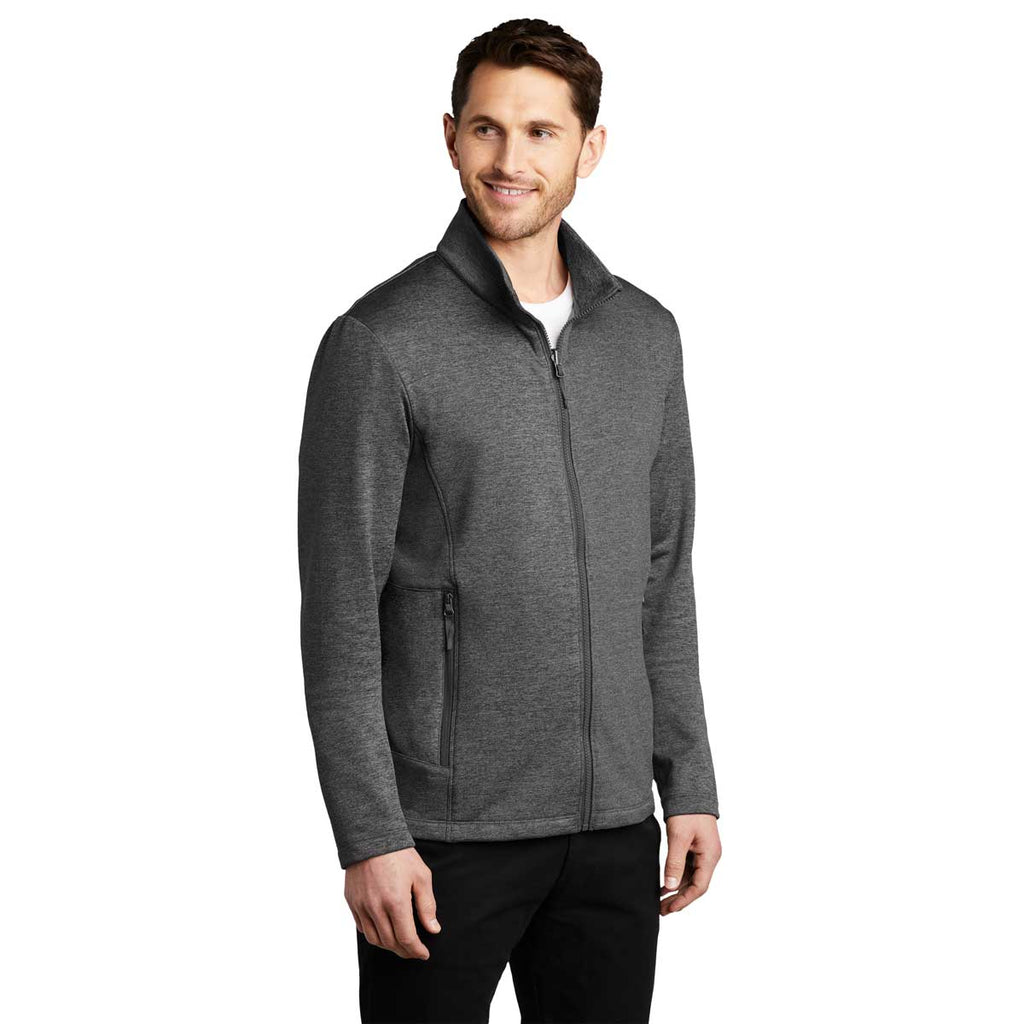 Port Authority Men's Sterling Grey Heather Collective Striated Fleece Jacket