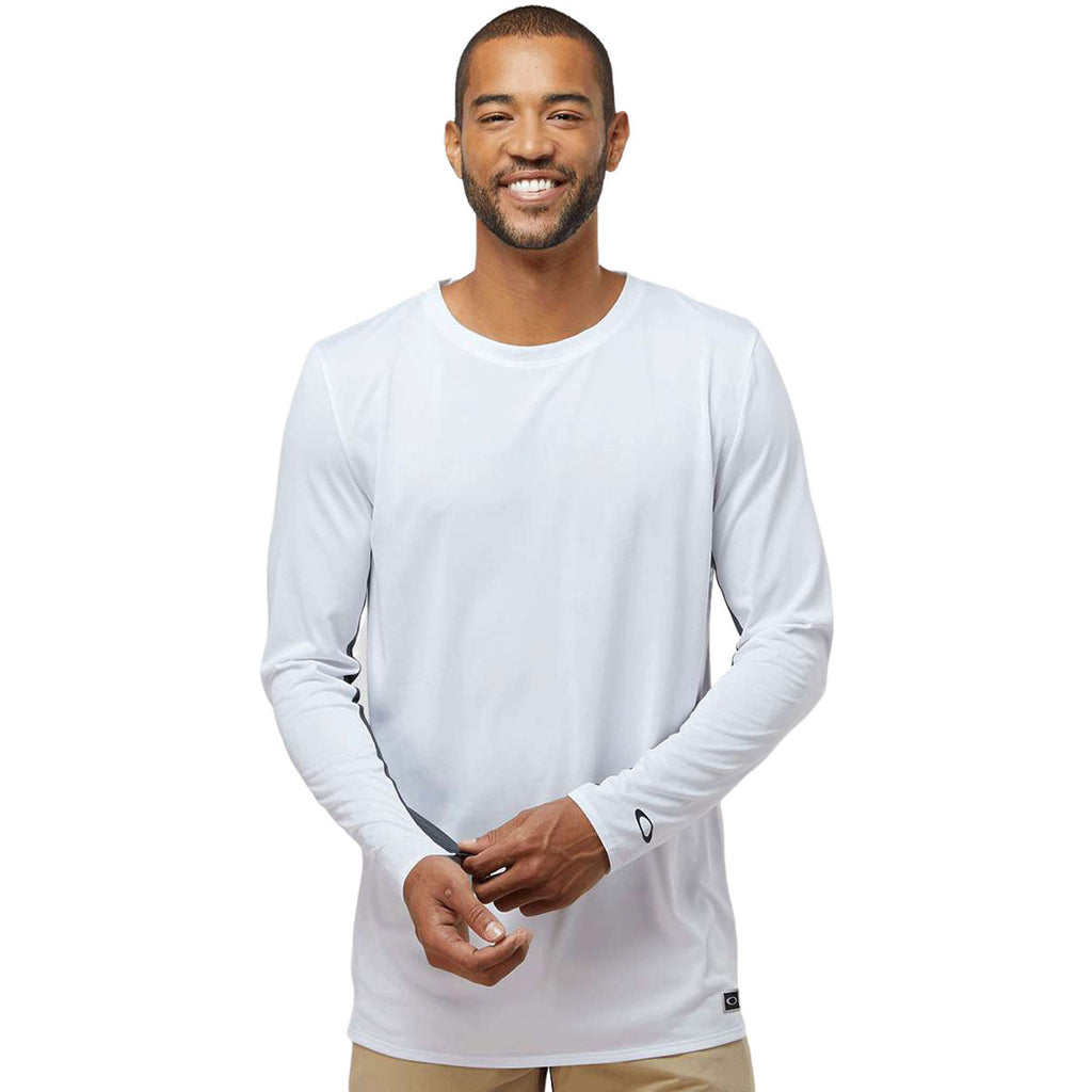 Oakley Men's White Team Issue Hydrolix Long Sleeve T-Shirt