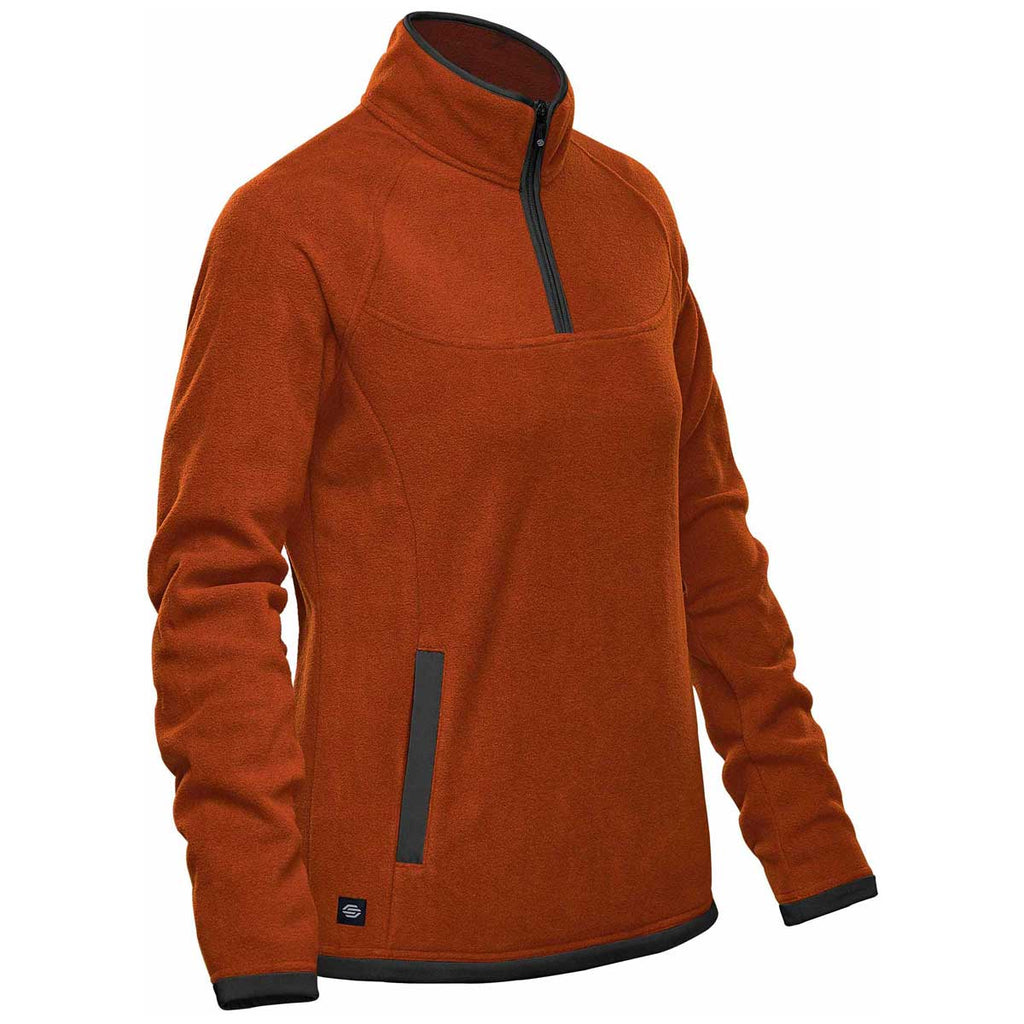 Stormtech Women's Burnt Orange/Graphite Shasta Tech Fleece Quarter Zip