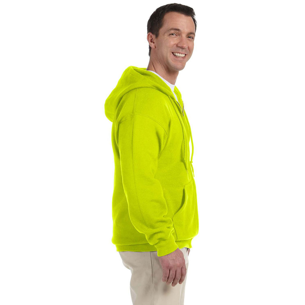 Gildan Unisex Safety Green DryBlend 9 oz. 50/50 Full Zip Hoodie