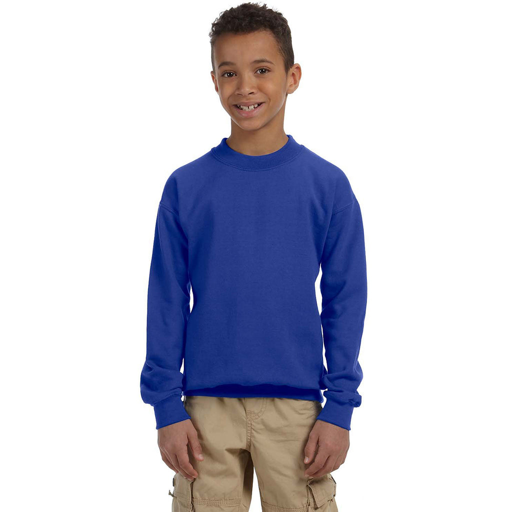 Gildan Youth Royal Heavy Blend 8 oz. 50/50 Fleece Crew