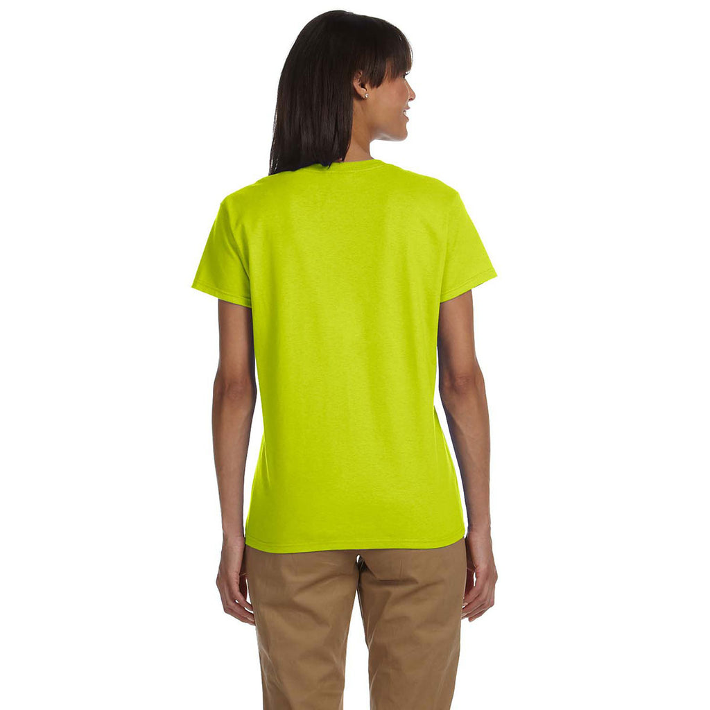 Gildan Women's Safety Green Ultra Cotton 6 oz. T-Shirt